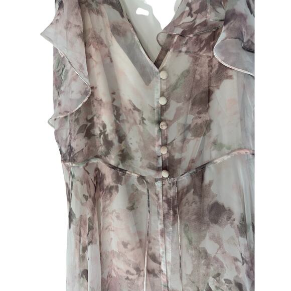 Jenny Yoo Lilac Blush Pink Romantic Whimsical Floral Formal Maxi Dress Size 6 - Picture 12 of 15